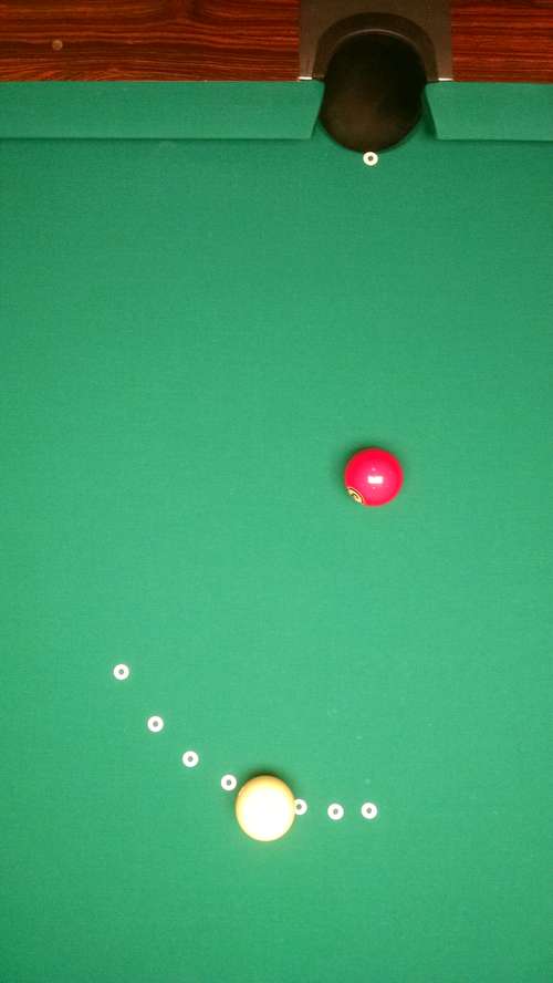 Fractional Aiming Overhead 5/8-Ball Billiard Shot