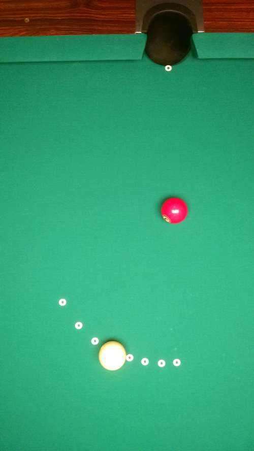 Fractional Aiming Overhead Half Ball Billiard Shot