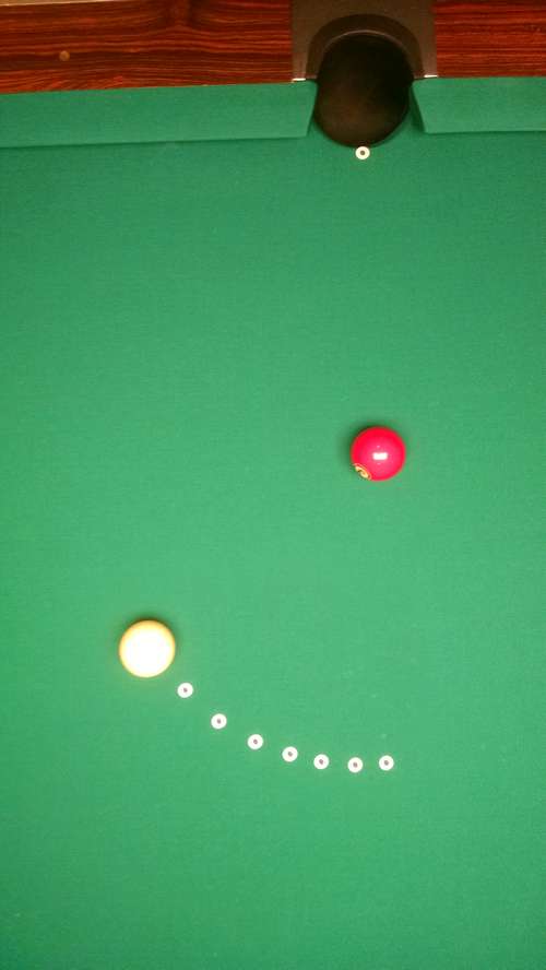 Fractional Aiming Overhead 1/8-Ball Billiard Shot
