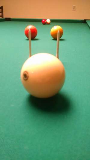 Throtractor with PortaGuards Billiard Practice From Cue Ball